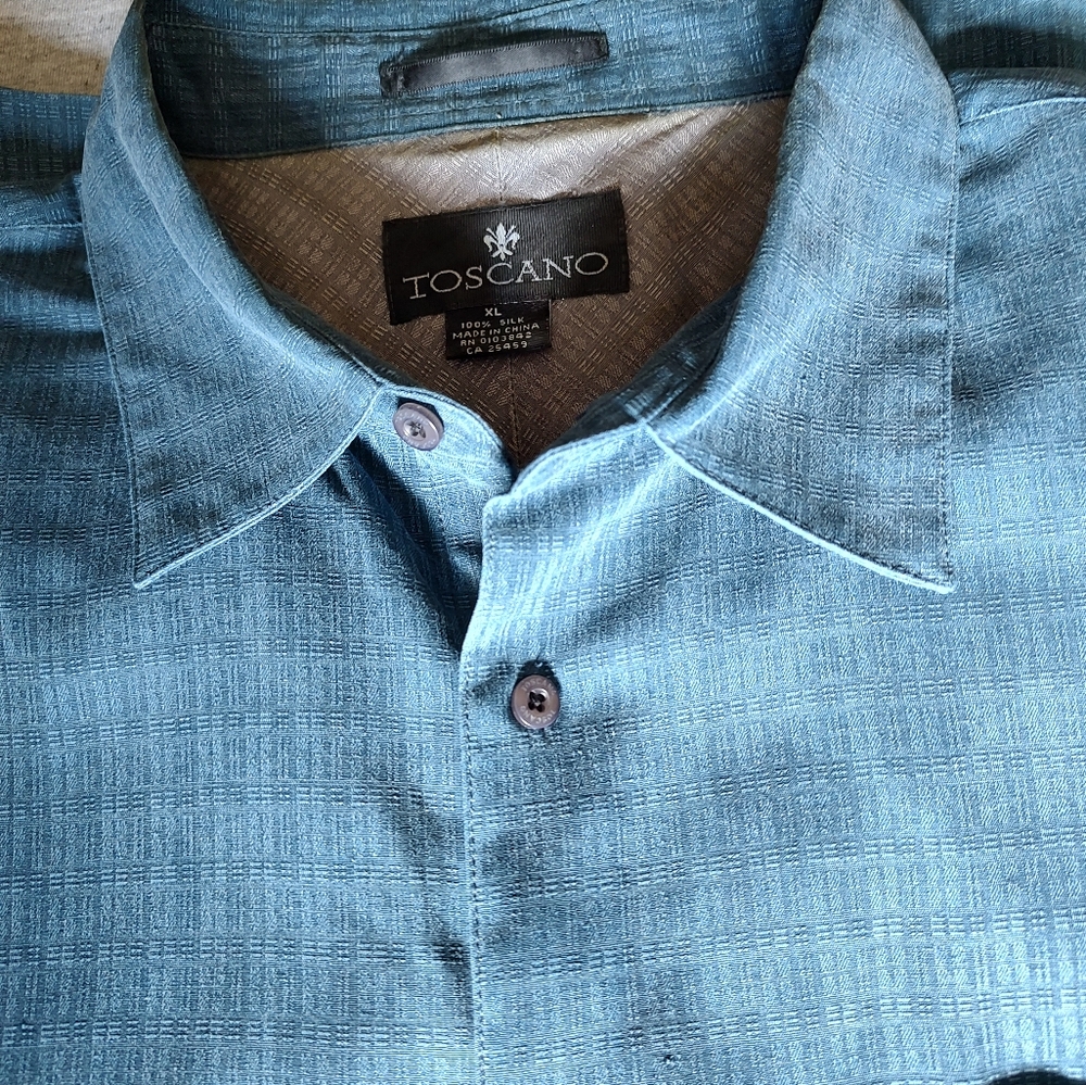 Men's Blue Silk Shirt